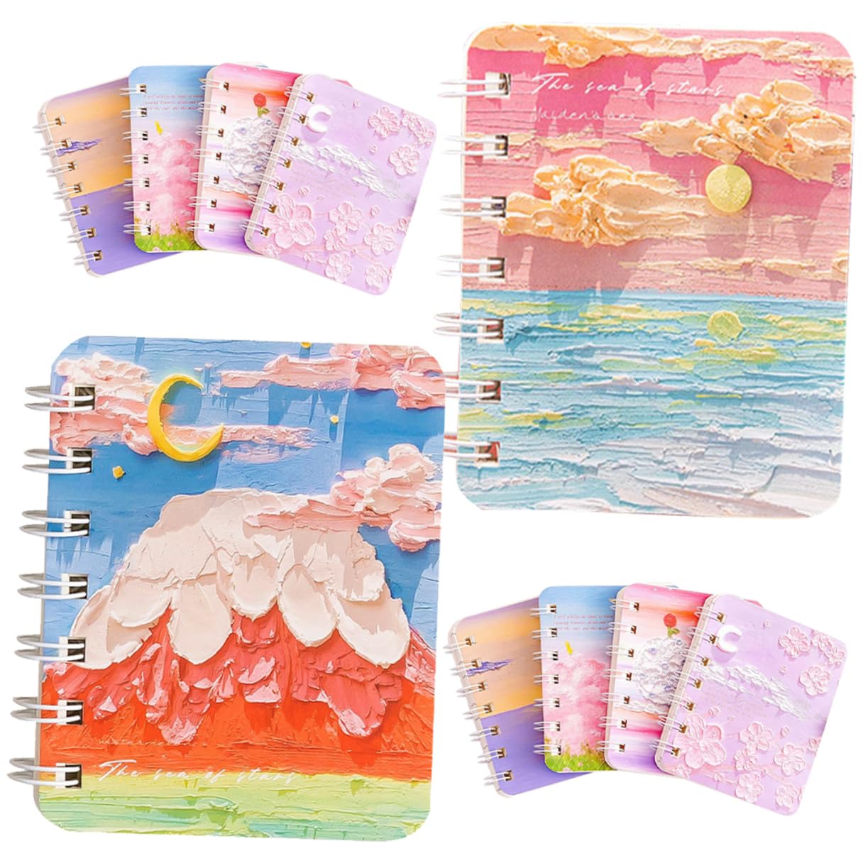 DOITOOL 4 Piezas Cuadernos de Notas Espirales de Aleatorio para Estudiantes Cuadernos Notas Práctico para Escritura y Memorización