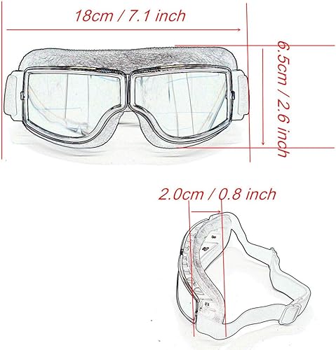 Miniatura 6 de evomosa Gafas de equitación para motocicleta, gafas vintage antiarañazos, gafas de esquí para hombres, mujeres y adultos