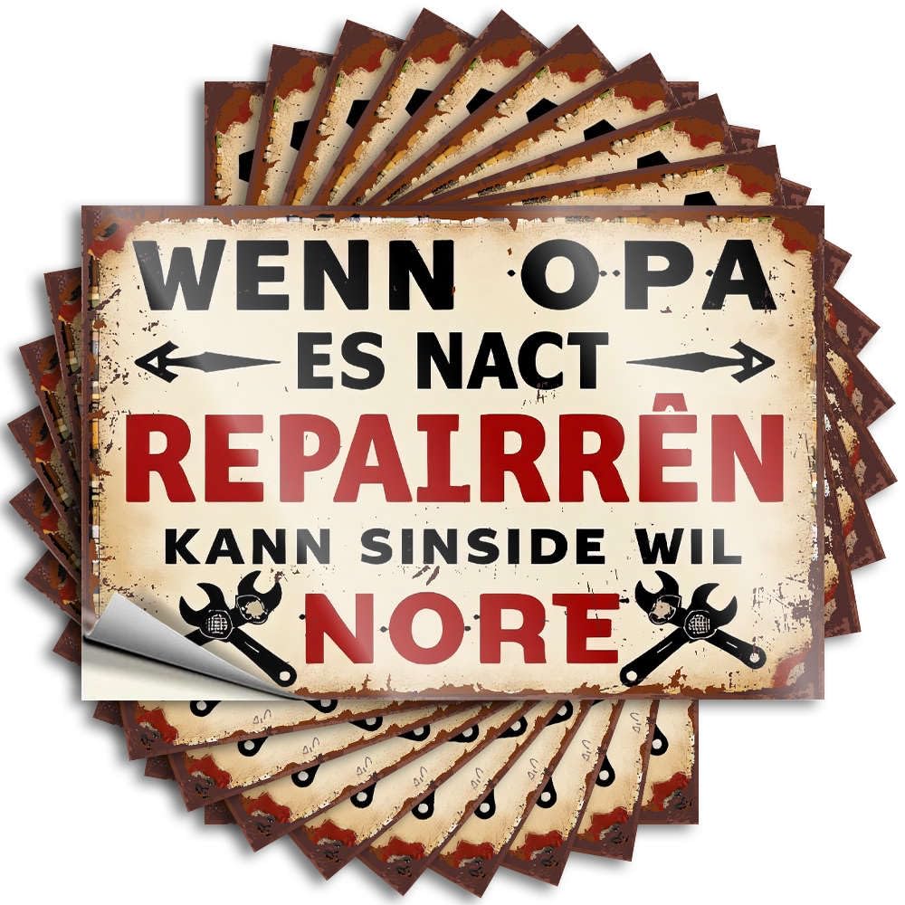 Bar Stuff Sticker - Tall Essentials Window When Grandpa Breaks Something, Repair It!(8X12CM)