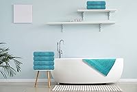 Vista 25 de Medium Size Bath Towels Set of 6 – 100% Cotton Terry – 24" x 48" – Quick Dry, Soft & Highly Absorbent – Black Towels for Bathroom, Gym, Spa, Pool &