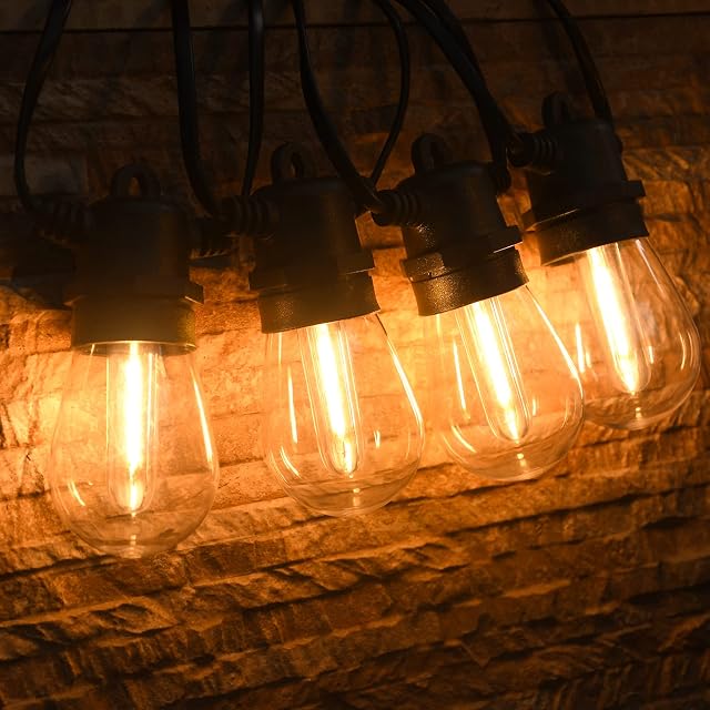 AVANLO LED Festoon Lights Outdoor String Lights 120FT with 35 Plastic Bulbs IP65 Festoon Lights Mains Powered Patio Lights for Garden Balcony Party