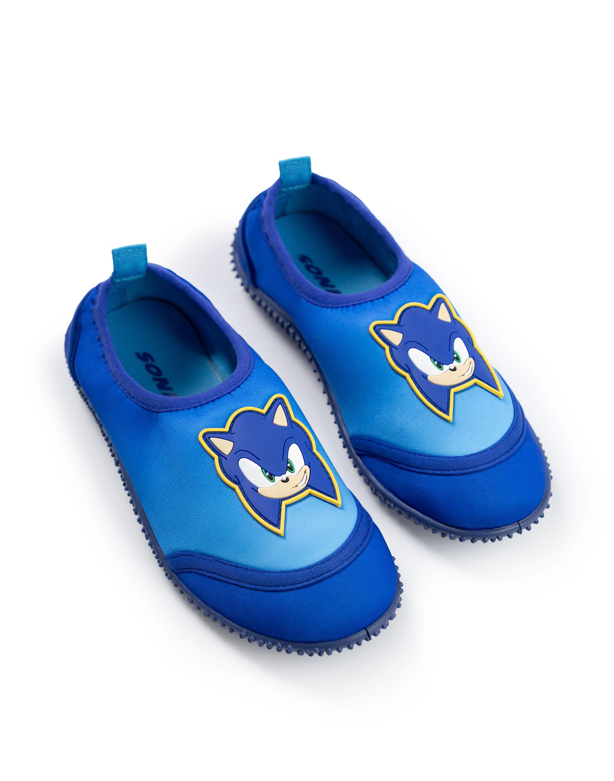 Sonic The Hedgehog Zapatos acuáticos Azules para niño | acuáticos sin Cordones con Suela Texturizada y Refuerzo en el talón | Calzado de Playa Ligero para Nadar, IR a la Piscina y Disfrutar