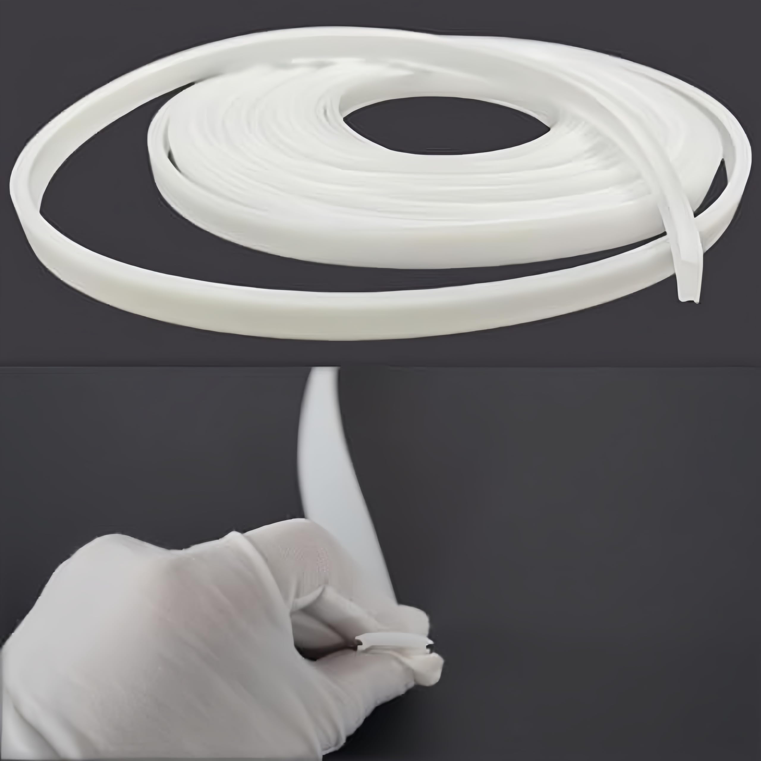 KSDLMPA 16.4Ft/5M Silicone LED Cover, Alumium Profile Silicone Channel Diffuser Flexible PC Lampshade Line for Strip Lights, Ceiling Lamp, Under Cabinet Cover Replaceable Installation (23mm) — image 1
