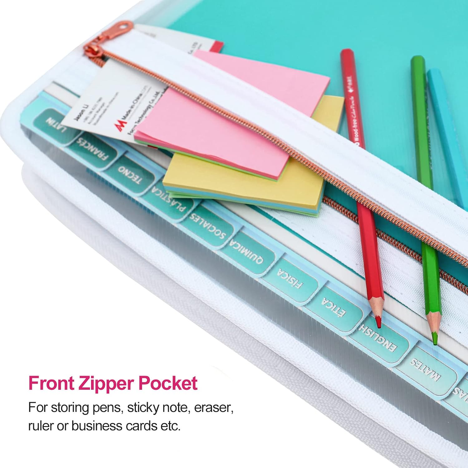 MEGREZ Expanding Folder with 13 Pockets, 2 Pack A4 Paper Folder with Zipper Color Labels, Waterproof Accordion File Organizer for Home Office, Green & Pink