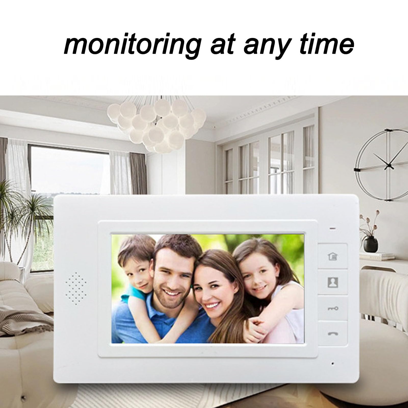 Videocitofono con Campanello, Telecamera Videocitofono con Schermo a Colori da 7 Pollici, Videocitofono Cablato con Telecamera Grandangolare per Appartamenti Home Office (EU)