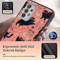 Vista 5 de Funda para Samsung Galaxy A13/A04/A04S/A23/A32 5G con protector de pantalla, parte trasera texturizada de policarbonato duro, diseño de flores