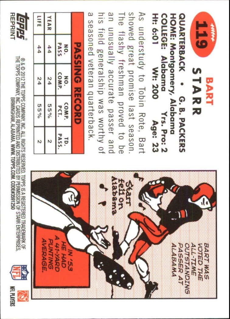 2012 Topps Rookie Reprint #119 Bart Starr 57 - Football Card