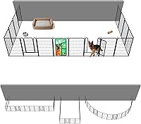 Vista 71 de FXW Rollick Unleashed corralito para perros en interiores, patio, campamento de casas rodantes, 40 pulgadas, 8 paneles para perros medianos y Blanco