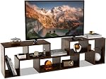 KOTEK TV Stand for 50 55 60 65 Inch TV, 3 Pieces Free Combination Bookshelf Organizer, TV Console Table with Open Storage Shelves, Modern Entertainment Center for Living Room, Bedroom (White)