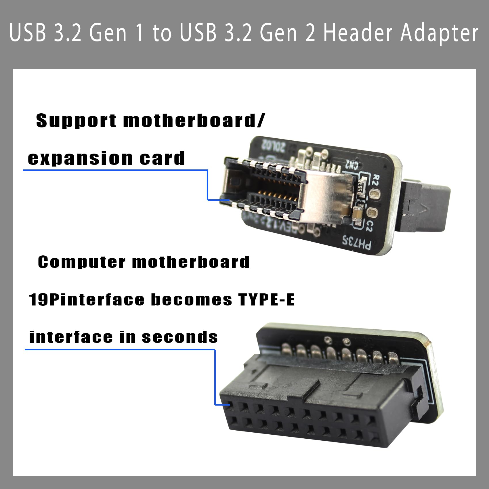 Snapklik.com : USB 3.2 Gen 1 To USB 3.2 Gen 2 Header Adapter, USB 3.1 ...