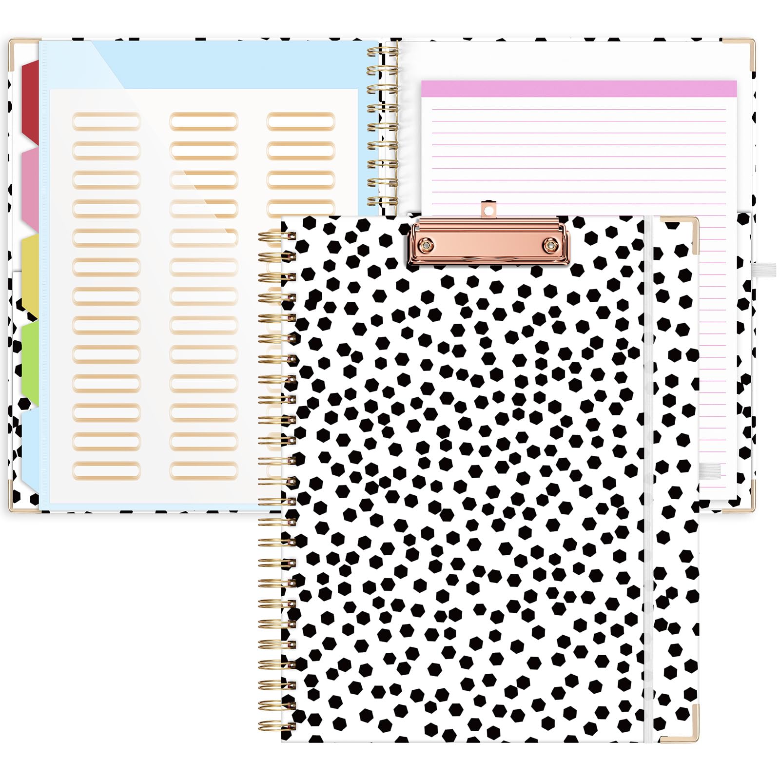 EYROZILL Clipboard with Storage, Clipboards for Letter Size, Clip Board with 5 Folders and 10 Pockets, Spiral Cute Clipboard for Office School Nursing