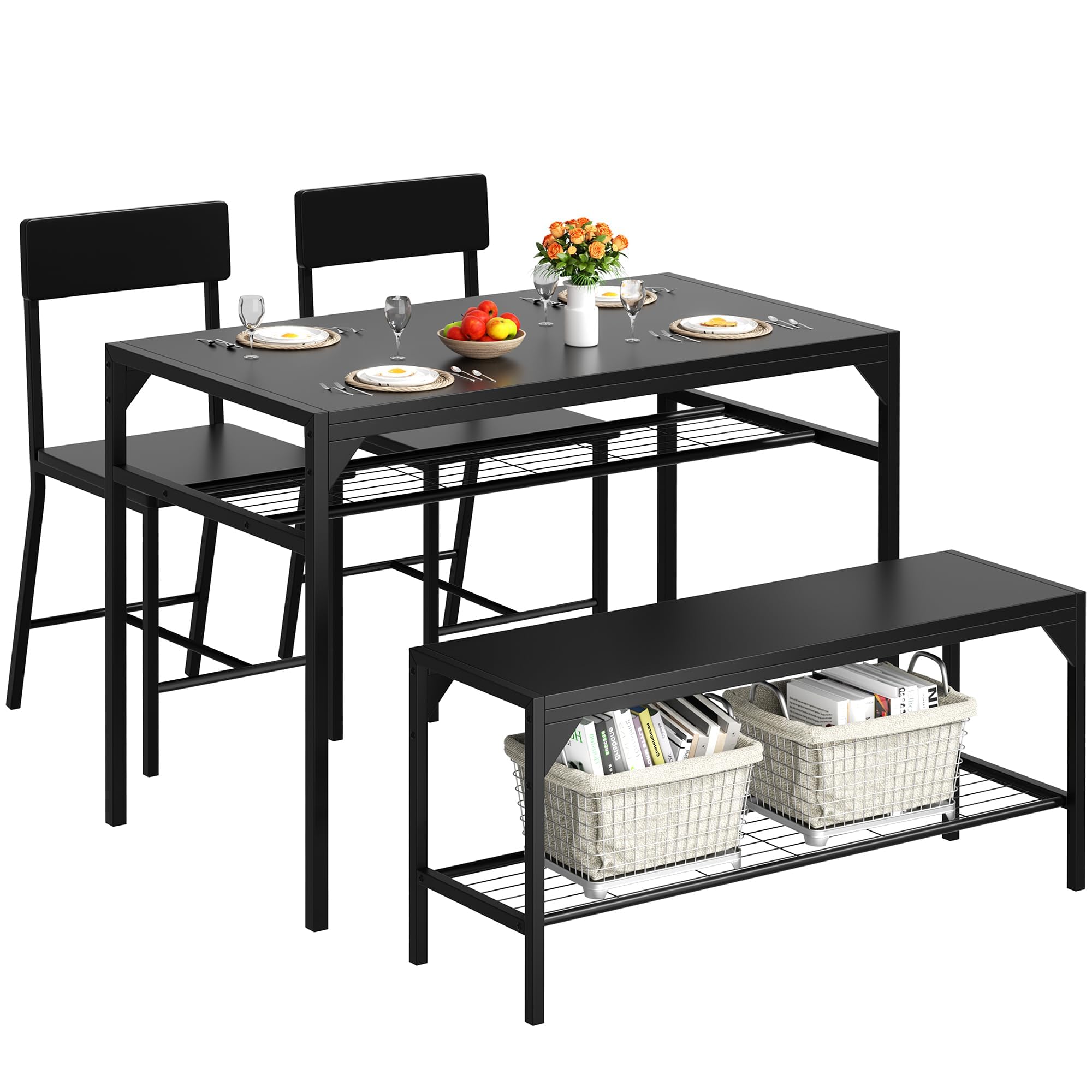 Amazon.com: Shintenchi Kitchen Table Chairs Set of 4, Dining