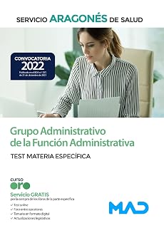 Grupo administrativo de la función administrativa del servicio aragonés de salud . Materia específica test