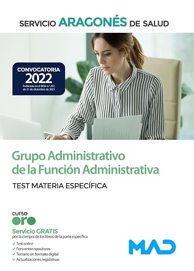 Grupo administrativo de la función administrativa del servicio aragonés de salud . Materia específica test