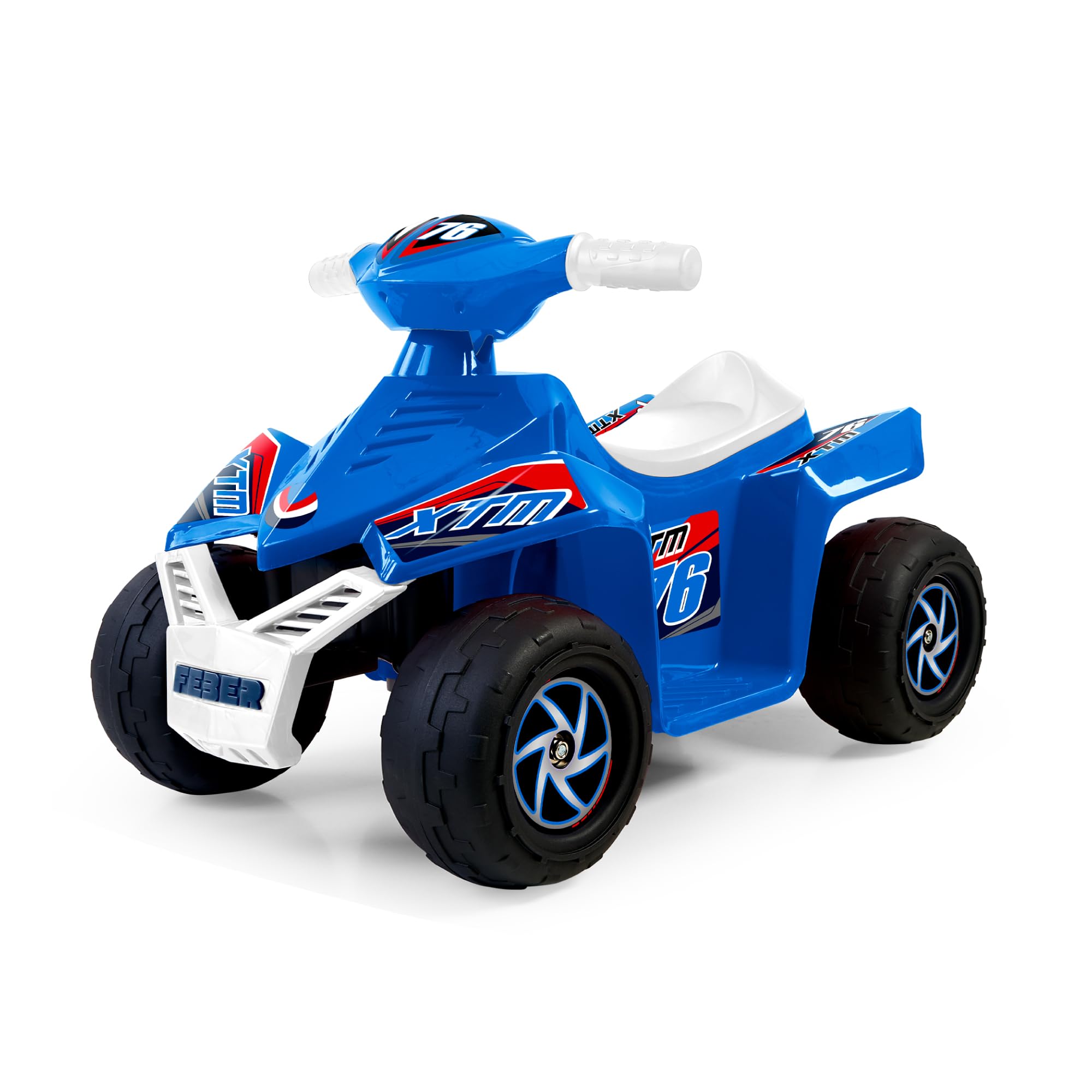 Feber Quad CE-Blue 6V Coche Eléctrico para Niños Acelerador Ruedas Grandes Estabilidad 40 min Batería Cargador Incluido