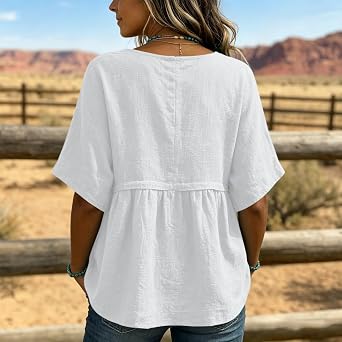 Womens Plus Size Babydoll Tops Summer Short Sleeve Peplum T Shirts Casual Loose Fit Crew Neck Going Out Tunics