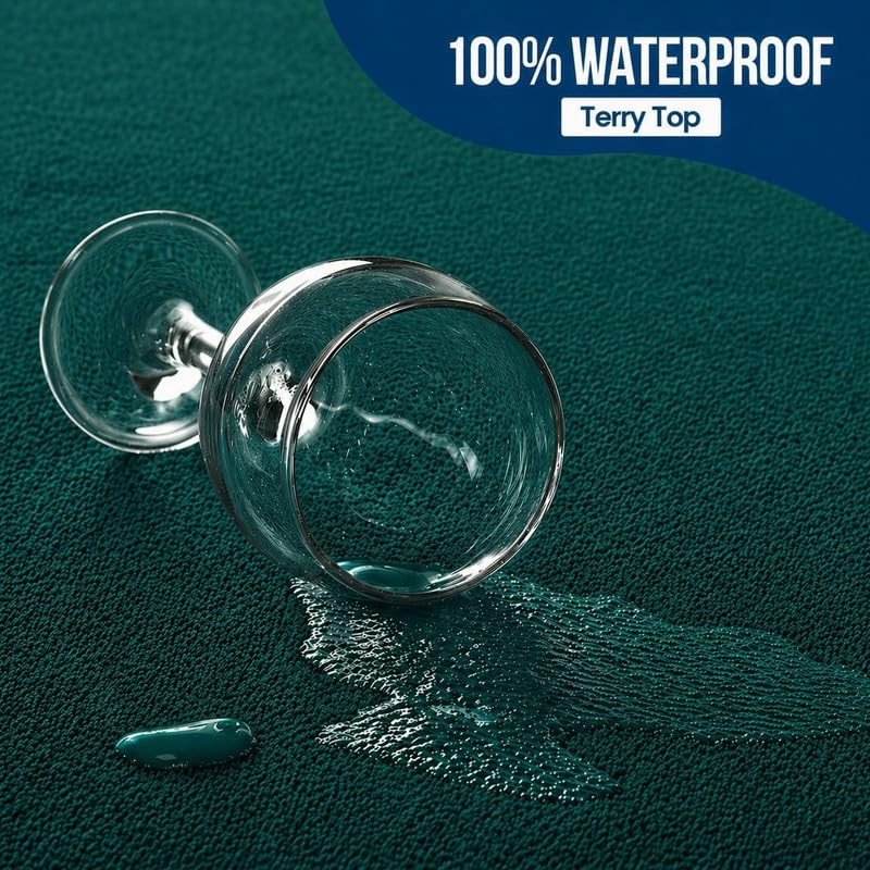 Image of Waterproof Mattress Protector 6x6.5 Feet (72x78) | Elastic Fitted Bedsheet | Soft & Durable Gadda Cover Dustproof By Bharat Griha BG16