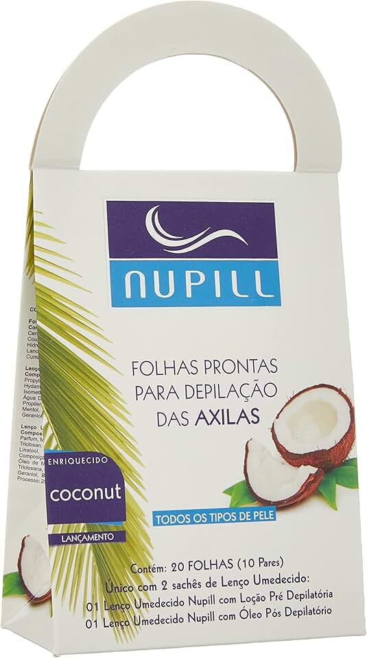 Nupill Folhas Prontas Depilatórias Mel Axilas 20Fls Branco