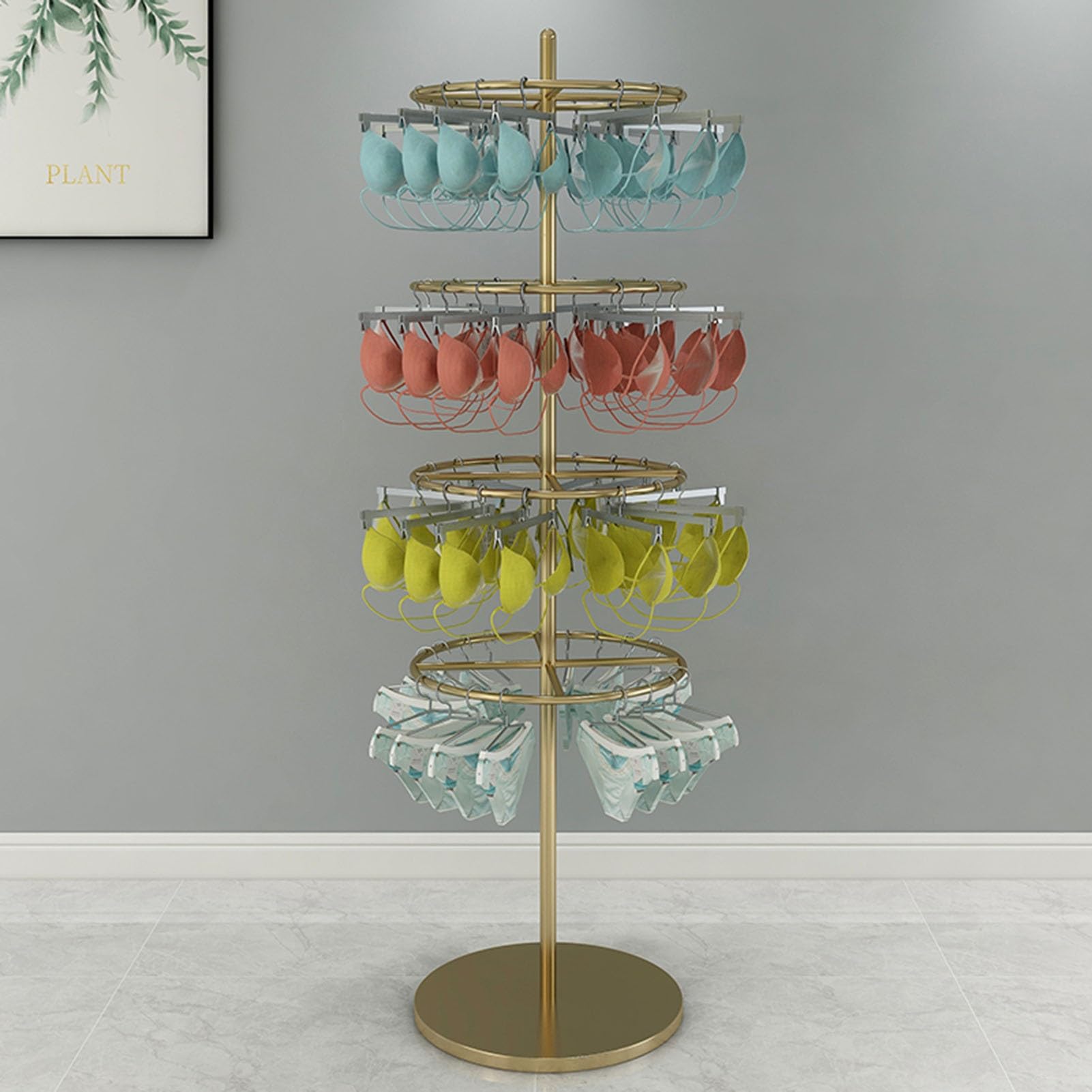 Espositore girevole per merchandising, scaffale girevole a 3 livelli per uso al dettaglio, ideale per biancheria intima, calze e accessori per mostre