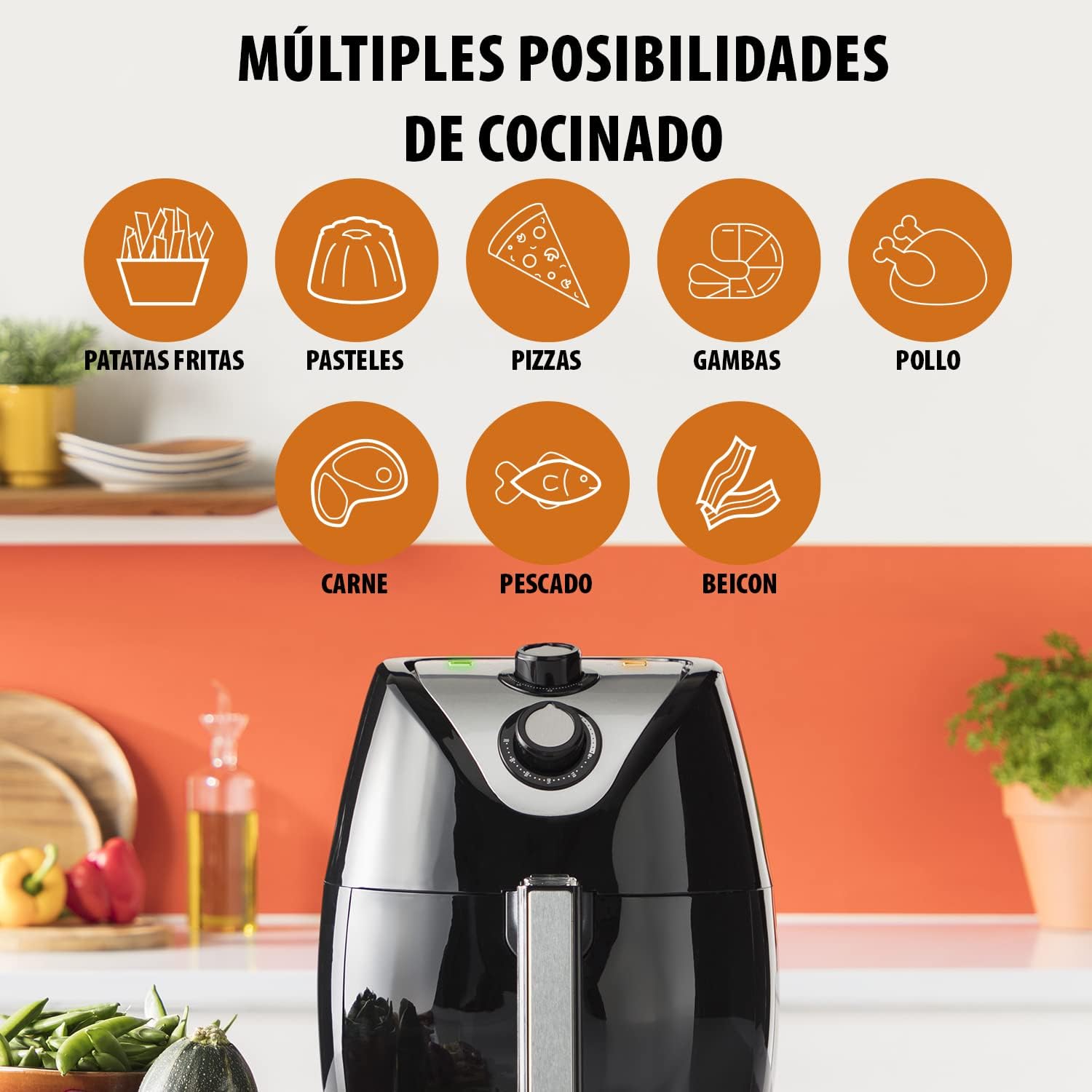 Visual guide of food types that can be cooked in the Tristar Air Fryer