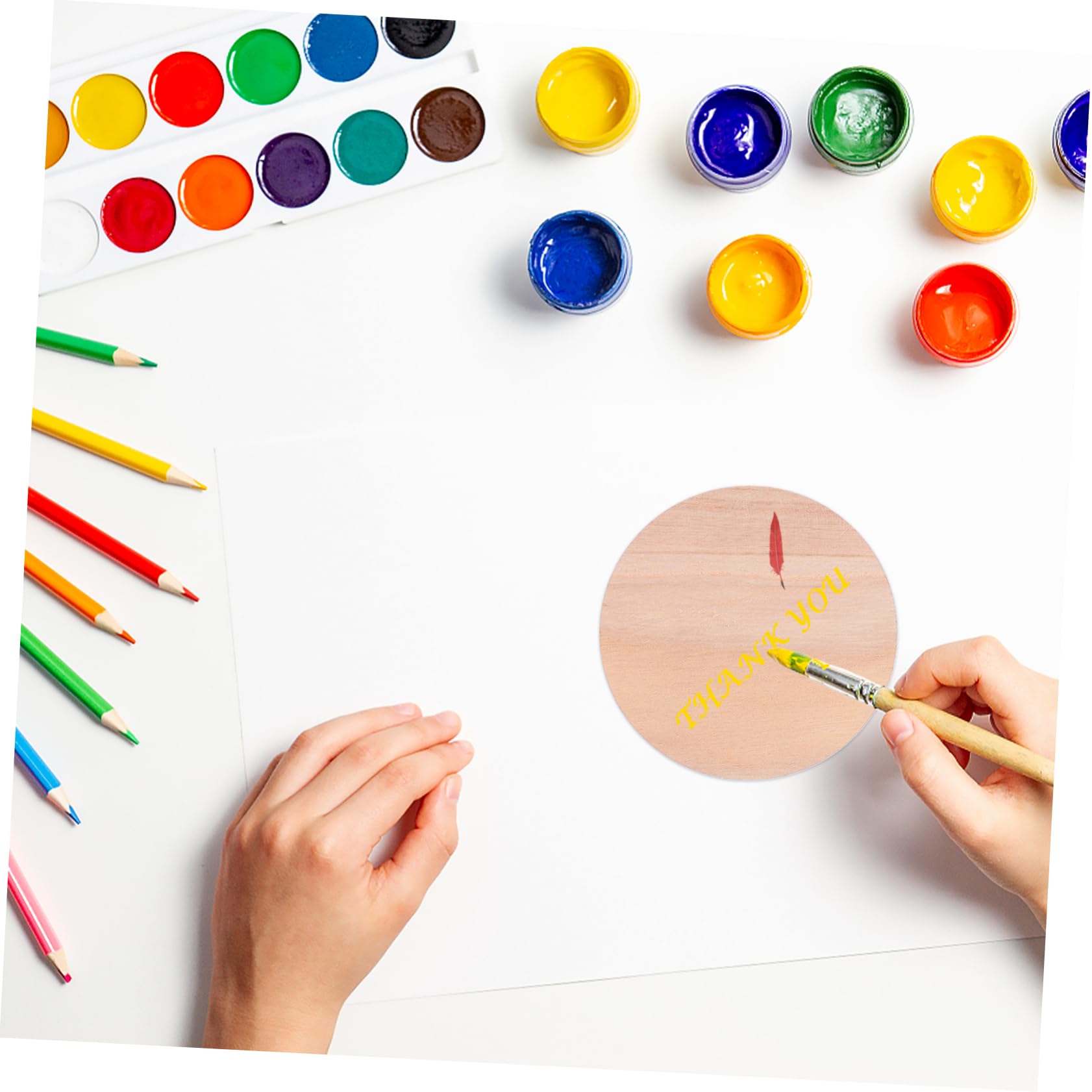 SHINEOFI 3 Sätze Runde Holzbretter Diy-material Schreibendes Pappelsperrholz Diy Liefert Tabletts Geschmücktes Zubehör Untersetzer Zum Bemalen Handwerk Walnussscheibe Runden 10 Stück * 3