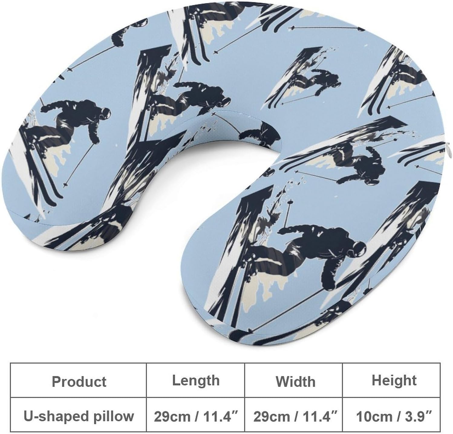 Skiing Ski Freeride Travel Pillow U Shape Neck Pillow Washable Pillowcase for Sleeping Chair