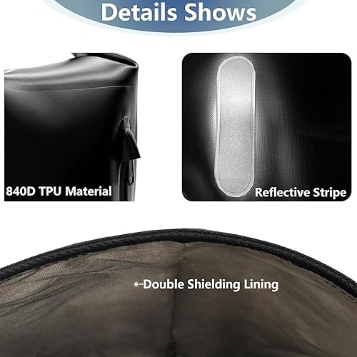 Miniatura 5 de Faraday Bags Bolsa a prueba de EMP  Mochila Faraday impermeable negra de 15 L con bolsillo frontal y correa acolchada, bolsas EMP, bolsa Faraday