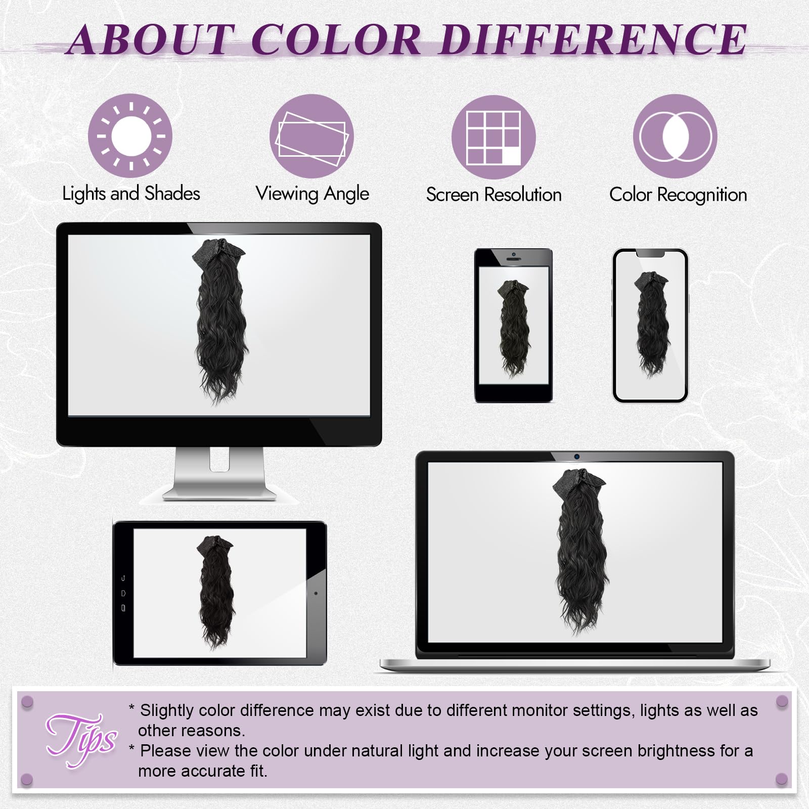 BARSDAR Artigli Pinza Coda Capelli Extension, 45cm Bow Artigli Pinza Ondulati Nero Coda di Cavallo Extension per Donne Aspetto Naturale Leggere Fluffy Sintetici Ondulati Nero Ponytail Posticci