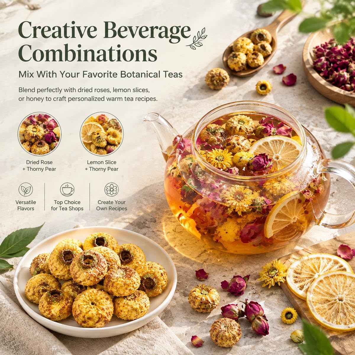 Poire Épineuse Lyophilisée Rosa Roxburghii Entière Thé Fruitier 500g
