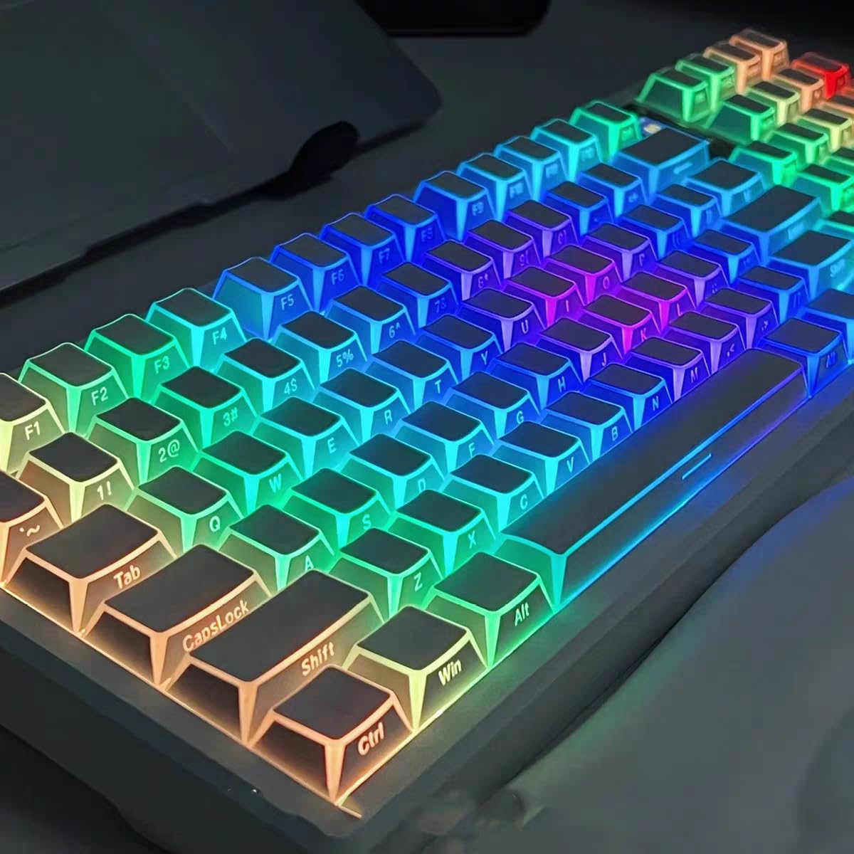 Sumgsn Juego de 137 Teclas Laterales Brillantes PBT Cherry Profile Keycaps para Teclado mecánico Cherry MX 61/64/87/104/108
