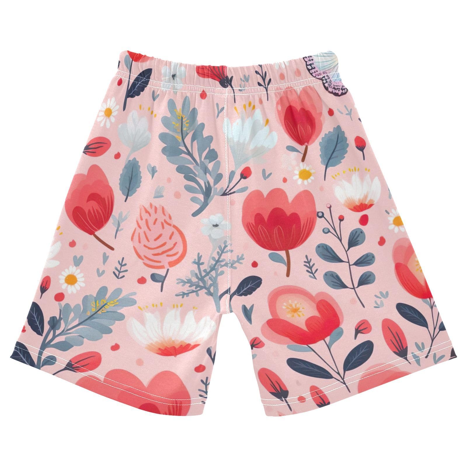 innewgogo Butterfly Colorful Flowers Toddler Baby Boy Girl Cotton Pull-On Shorts Elastic Waist Casual Athletic Shorts Kids Pants 2T Multi