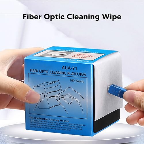 Miniatura 5 de Toallitas de fibra óptica, 150 unidades de caja de fibra óptica limpiador de conector fácil de rasgar tanto en húmedo como en seco, fibra óptica y