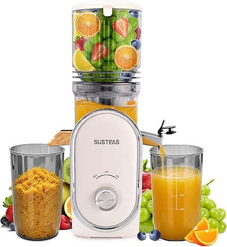 SUSTEAS Cold Press Juicer, 5.3" Feed Chute Slow Masticating Machines