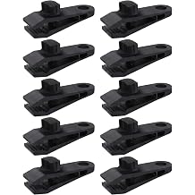 10PCS Heavy Duty Tarp Clips, Shark Style Tent Clamps with Twist Lock, Black Tarp Grip Clips for Car Covers, Camping, Awnings, Pool Covers and Outdoor Tarps