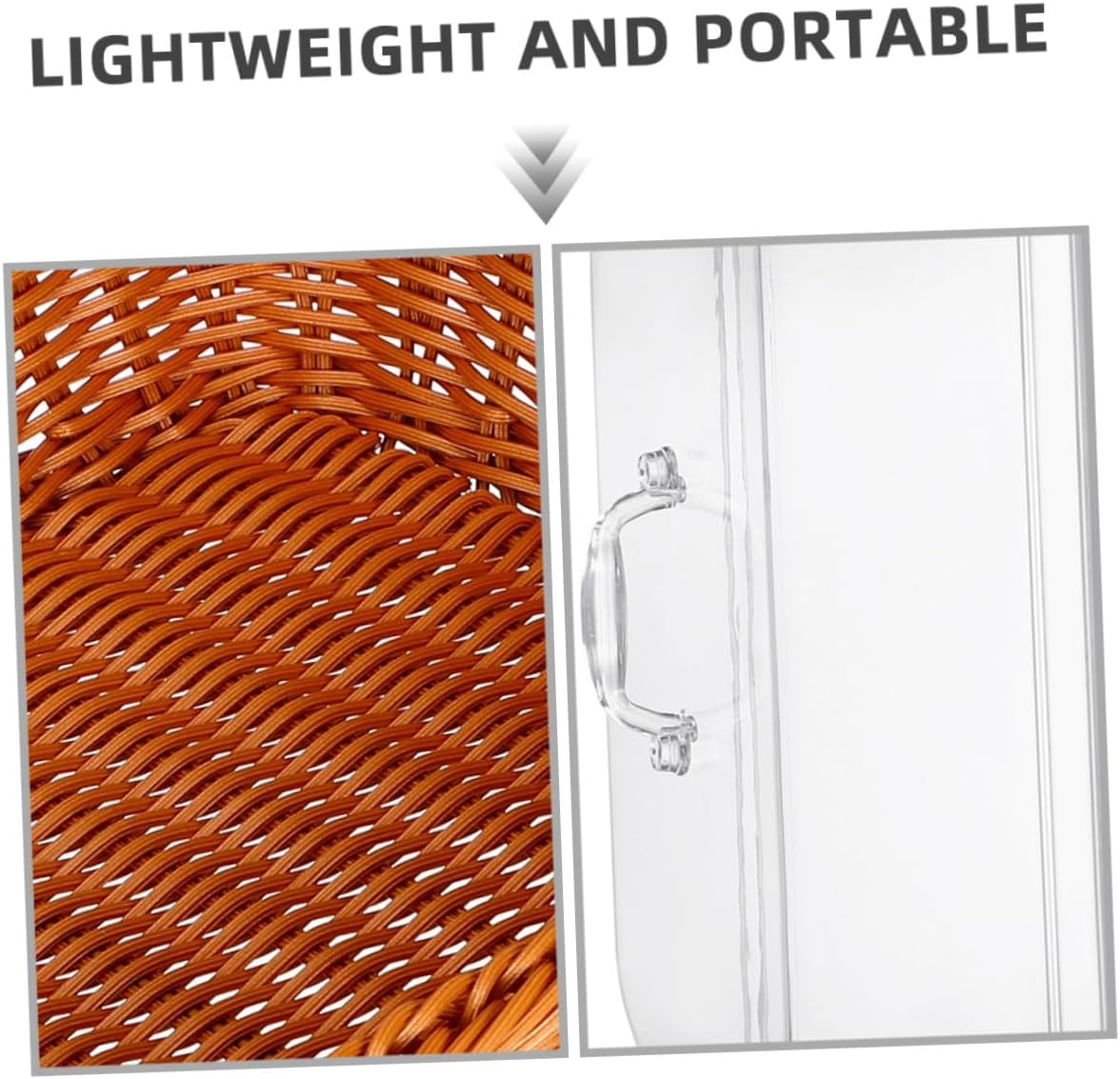 Hand-woven Rattan Bread and Fruit Basket with Lid, Large-capacity 40x30x15cm Tabletop Storage Basket for Kitchen, Outdoor Picnic, Multipurpose Food Display and Serving