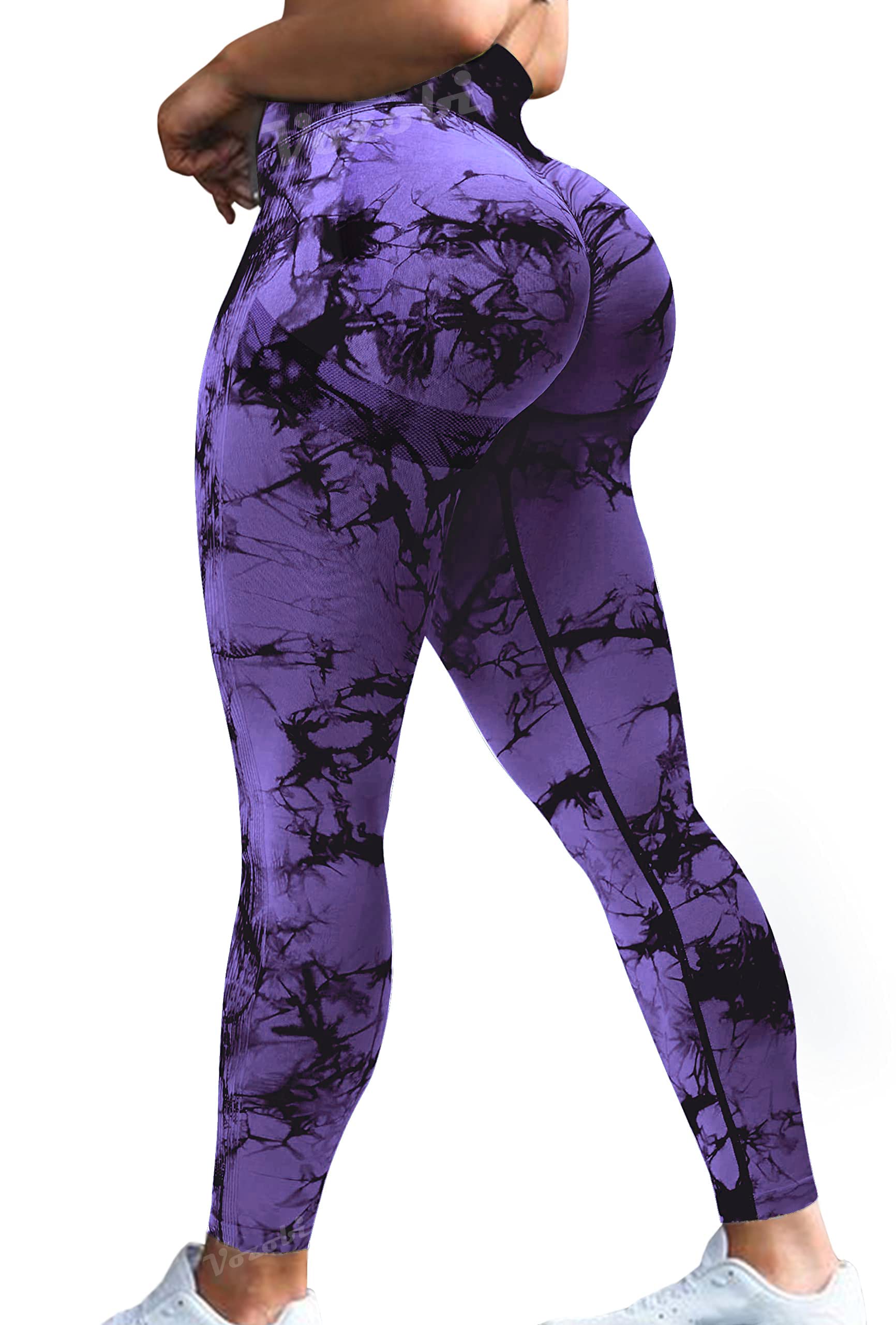 Vozobi Tiktok Trending Leggings Women's High Waist Smile Contour Booty Leggings Scrunch Butt Lift Workout Seamless Yoga Pants — view 31