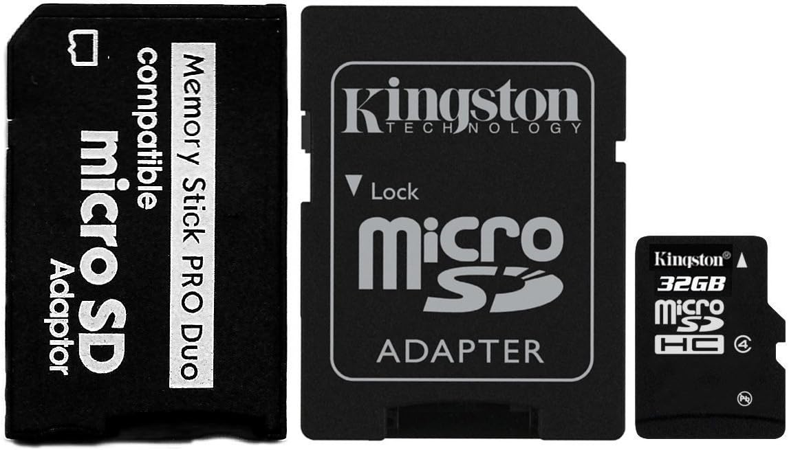 32GB Micro SD Memory Card with MS PRO DUO Memory Stick Adapter For Digital Cameras, Mobile Phones, Video Games By UkMobileAccessories