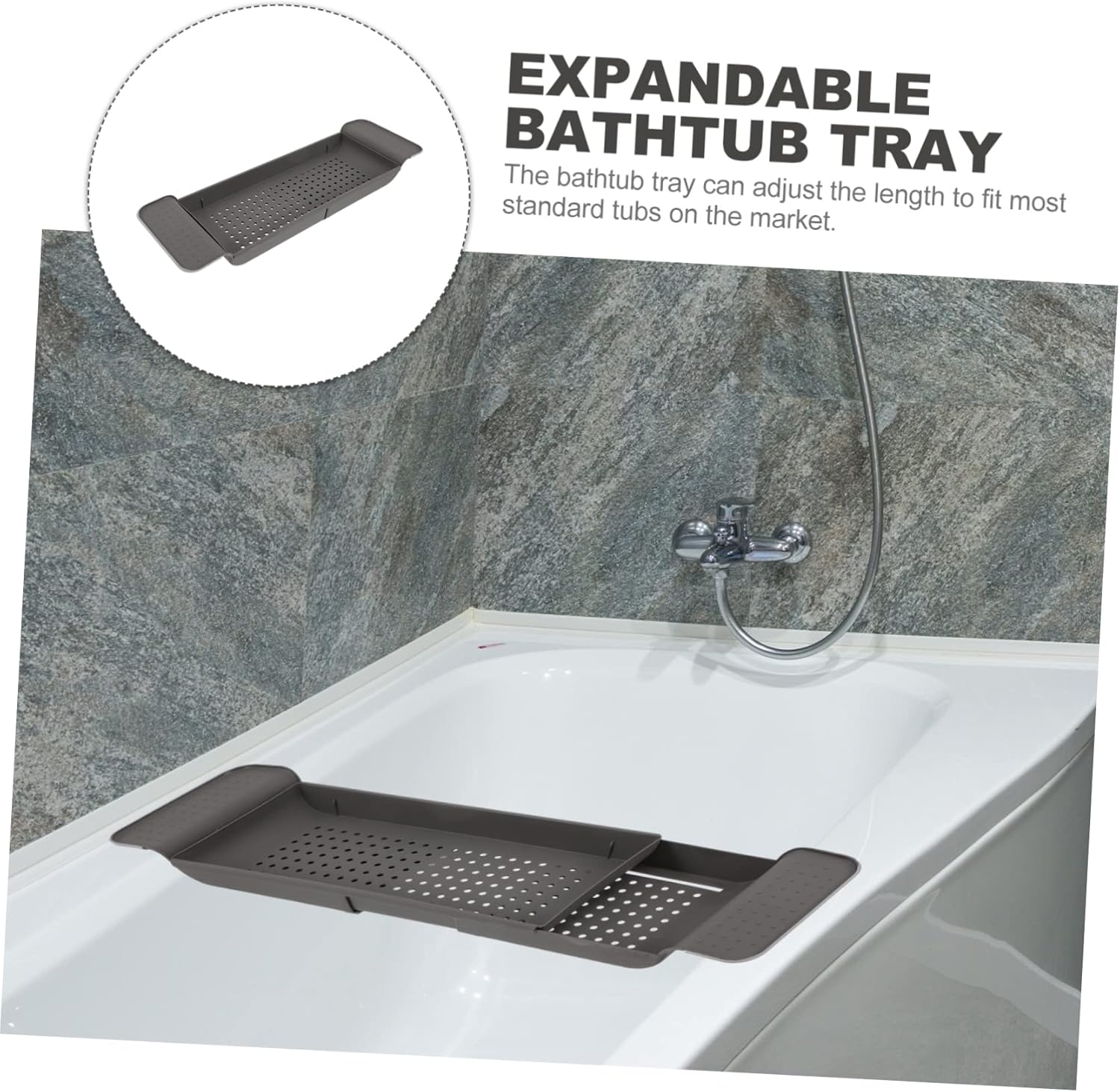 Expandable Bathtub Tray Adjustable Storage Shelf for Bathing Accessories Multipurpose Shower Gel Holder for Kitchen Bathroom Use Fine Workmanship Practical Design