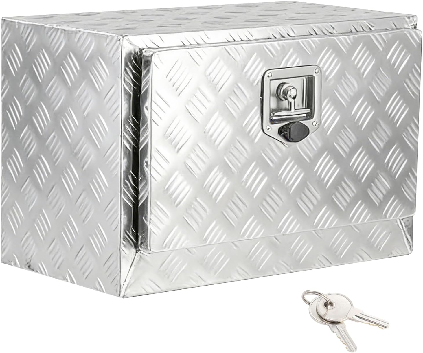 Garvee Heavy Duty Trailer Tongue Box with Lock & Keys, 39" x 16" x 12" Steel Tool Chest Storage Organizer for Utility Trailer, Pickup Truck Bed, RV, SUV and Off-Road Vehicle, Silver