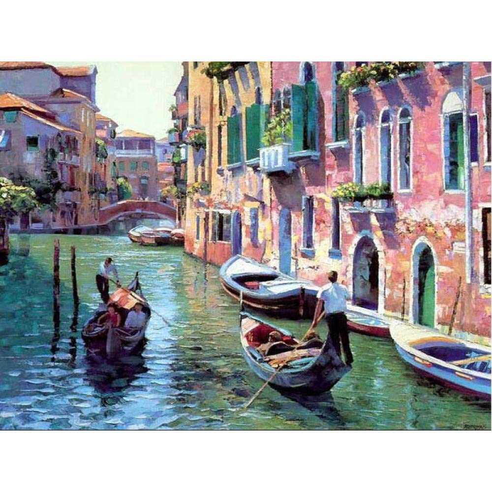 QIANERA DIY Oil Paint by Number Kit Venice Adults and Children Digital Painting By Numbers Christmas Decor Home Decor 16 by 20 inch