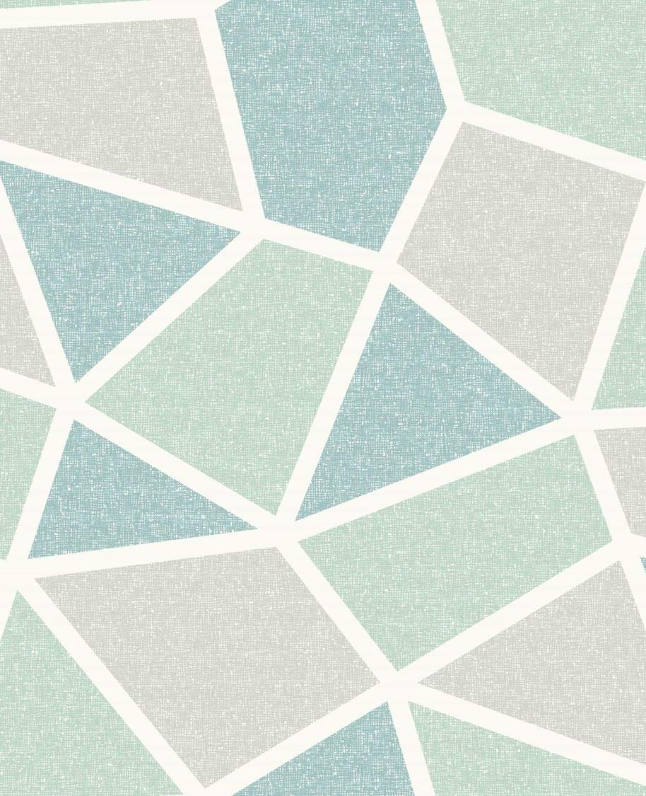 Yöl Green Crown Arendal Geometric Mint Wallpaper M1479 - Textured Metallic Abstract