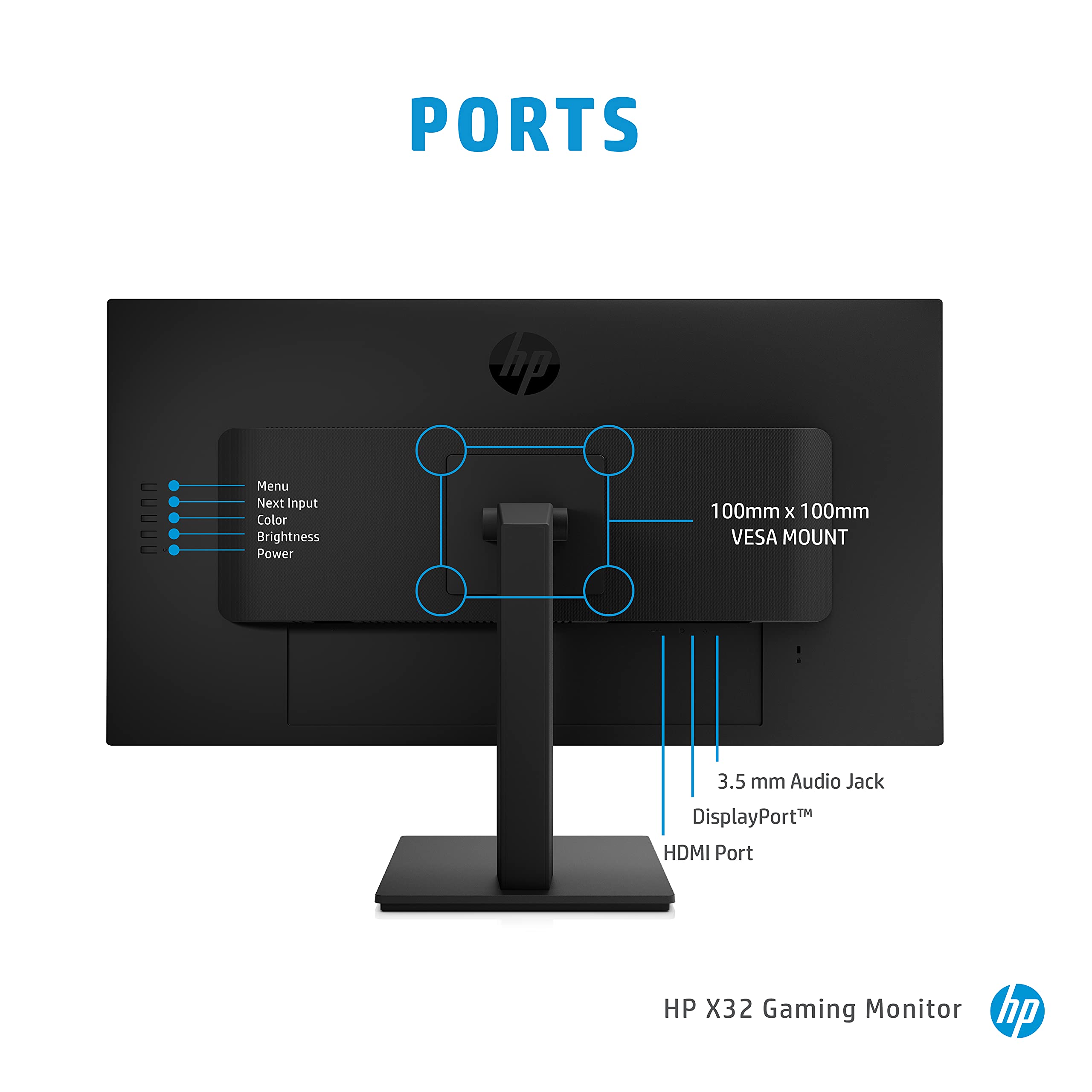 HP X32 31.5 Inch IPS QHD 165Hz 1ms Gaming Monitor With DisplayPort