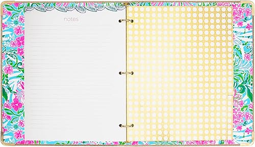 Miniatura 4 de Lilly Pulitzer Luxe Carpeta de 3 anillas Anillos de 0.75 pulgadas, organizador con separadores de pestañas, insertos de planificador, bolsa con