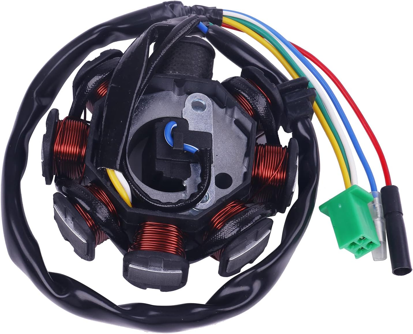 Glixal GY6 125cc 150cc 8 Coil Magneto Alternator Stator for 152QMI 157QMJ Chinese Scooter Moped ATV Go Kart Quad Engine Taotao Jonway Icebear Baja Coolster Lance SUNL Vento