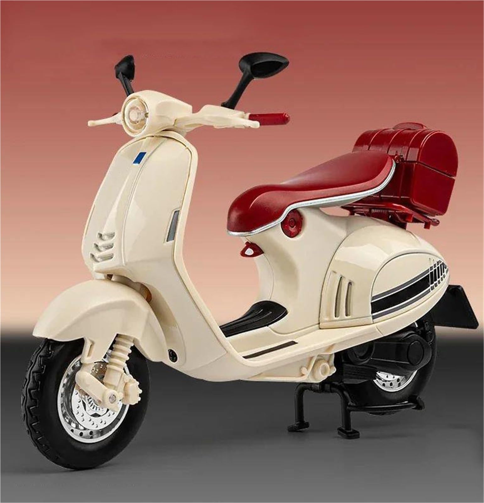 Modello di Giocattolo Modellino di Moto Pressofuso in Lega Scala 1/12, Collezione Hobby, Giocattolo Sonoro E Luminoso, Regalo per Fuoristrada per Vespa 946(Beige)