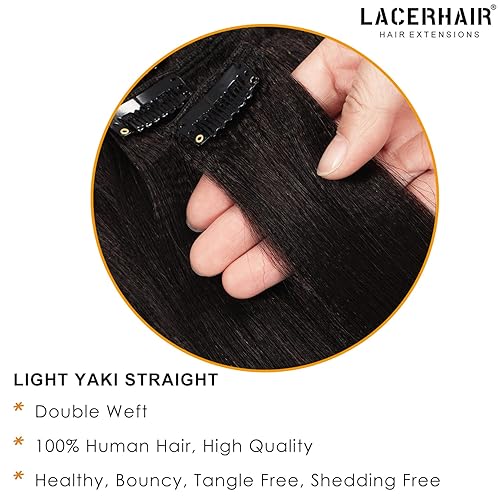 Miniatura 10 de Lacer Extensiones de cabello lacio Yaki grueso de 12 pulgadas, extensiones de cabello humano virgen real negro natural para cabello relajado