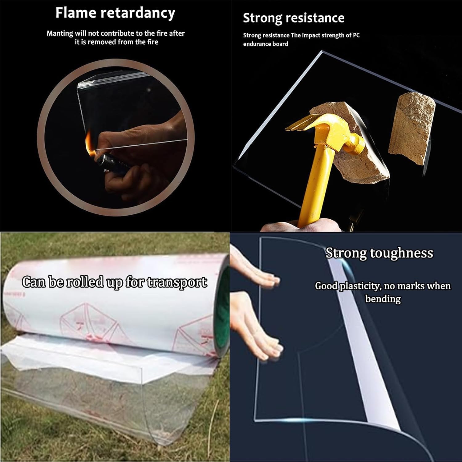 1mm Polycarbonate Transparent Sheet - Weather-Resistant Greenhouse Roofing Panels, Durable Shed Roof Cover, Wind & Rain Protection, 49.2ft Long Brown 6 x 19.7ft