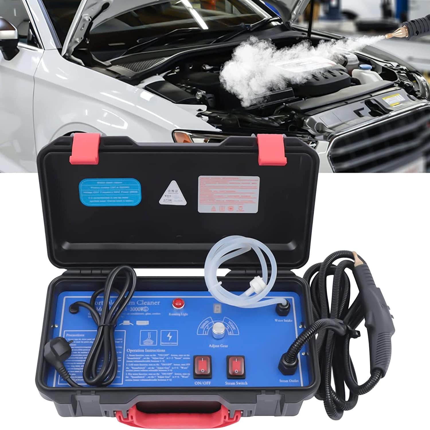 High Pressure Steam Cleaner - 3000W Steamer for Cleaning, Ready in 20s, High Heat Machine for Home, Bed, Car, Kitchen, Bathroom