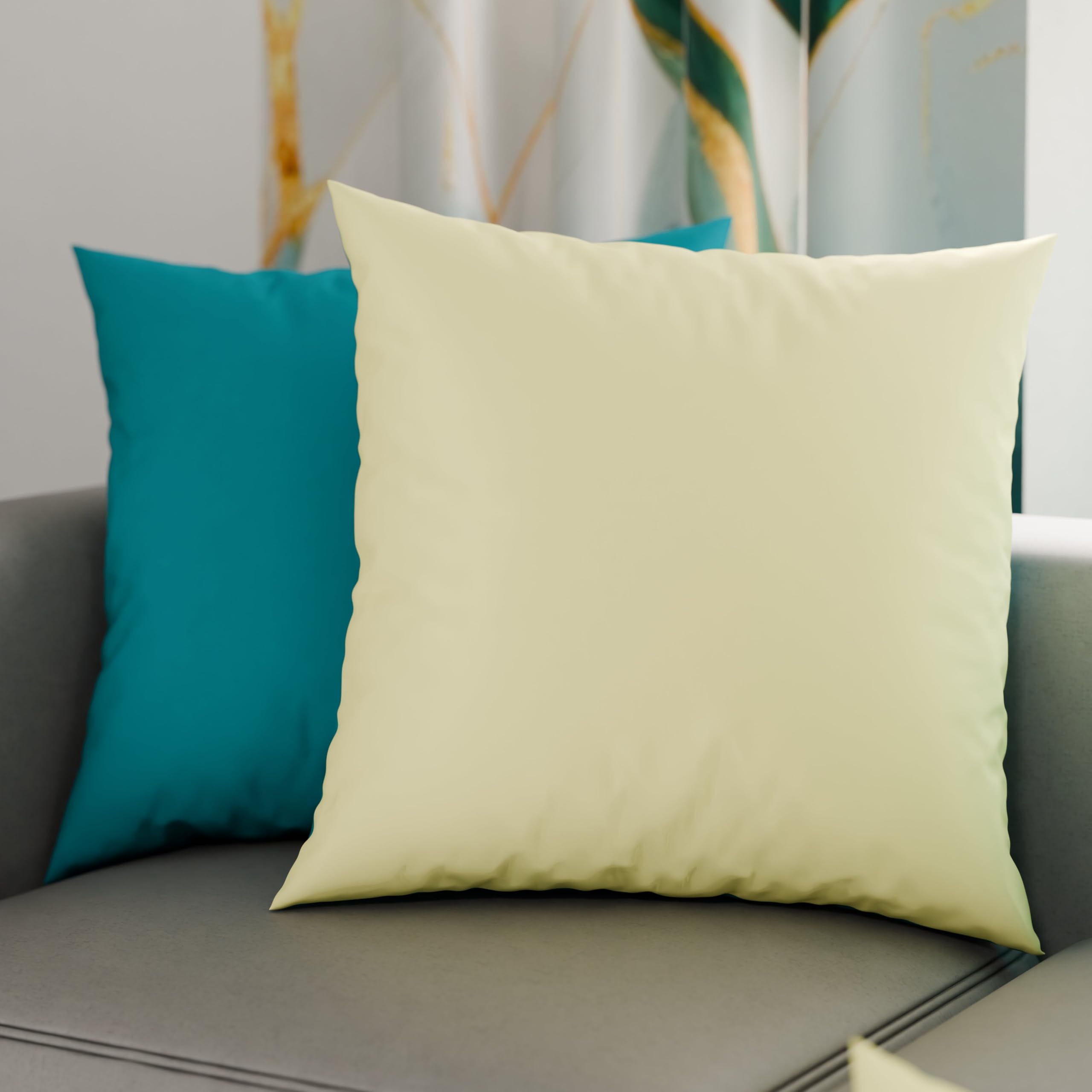 PETTI Artigiani Italiani - Pair of Pillow Cases 30 x 30 cm in Microfibre, Cushions Bedroom Furniture, Sofa, Set of 2 Cushion Covers, Double Sided Pillowcase Tiffany Cream โ image 1