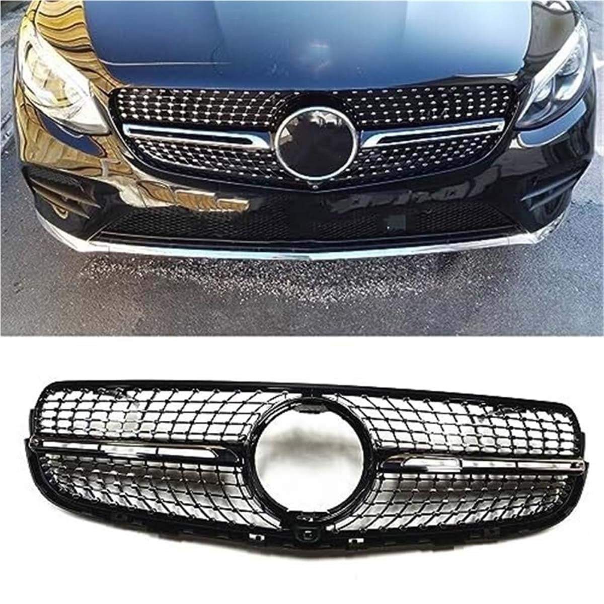 ZcsfcpA Front grille,Compatible with Mercedes-Benz GLC W/X253 GLC300 GLC350 2015-2019,Front grille parts